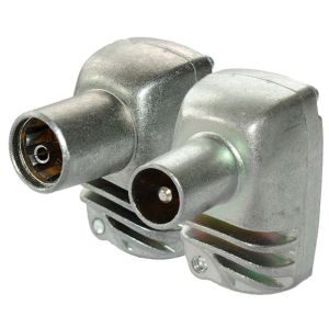 Coax IEC connector haaks metaal 4G set 2 stuks M+F - Afbeelding 2