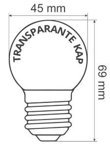 LED kogellamp E27 helder warm wit 1W - Afbeelding 2