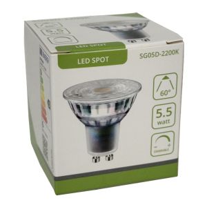 LED spot GU10 230V 5,5-50W 60gr 2200K dimbaar - Afbeelding 2
