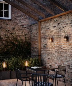 Wandlamp Aludra rond E27 bruin IP54 - Afbeelding 2