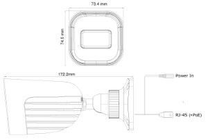 IP Camera bullet 4Mpix 12V IR-led 2.8mm ZWART - Afbeelding 2