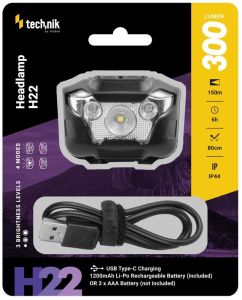 Technik LED hoofdlamp oplaadbaar 300 lumen - Afbeelding 2