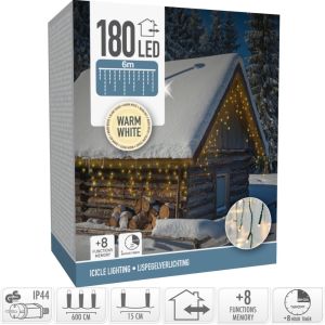 Icicle light 180 LEDS warm wit 600x52cm IP44 Controller - Afbeelding 2