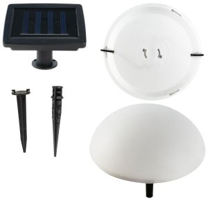 LED Solar deco set 5x bol wit 3,5m snoer - Afbeelding 2