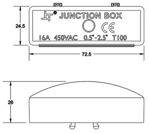 Kabelkoppeling IP20 zwart met 2 polige connector - Afbeelding 2