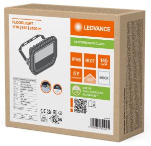 LED Bouwlamp 17W 4000K zwart - Afbeelding 2