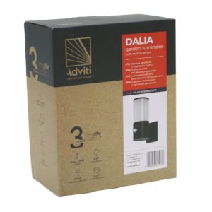 Wandlamp E27 rond zwart IP54 + sensor - Afbeelding 2