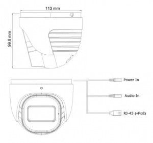 IP Camera dome 4Mpix 12V LED 2.8-12mm M-zoom VF AI Smart - Afbeelding 2