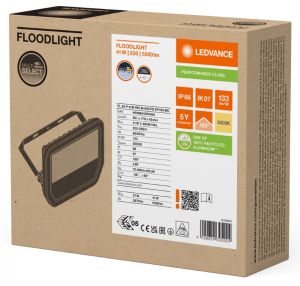 LED Bouwlamp 41W 3000K zwart - Afbeelding 2