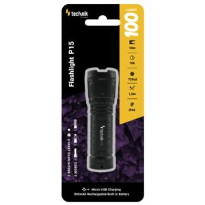 Technik LED zaklamp P15 oplaadbaar basis 100 lumen - Afbeelding 2