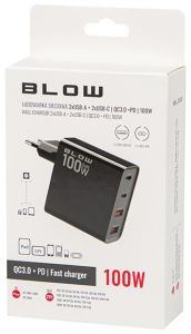 USB 2x + 2x USB-C snellader 100W zwart - Afbeelding 2