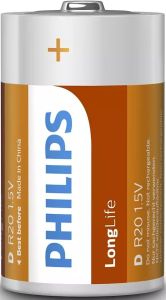 Philips Longlife batterij D blister(2) - Afbeelding 2
