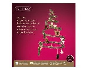 Hangende kerstboom spiraal 40 LEDS excl. batterij 2xAA - Afbeelding 2