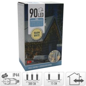 Icicle light 90 LEDS warm wit 300x52cm IP44 - Afbeelding 2