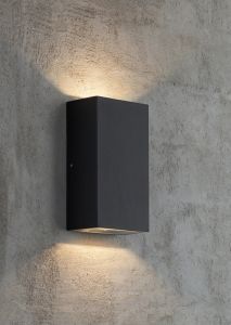 LED Wandlamp Rold plat zwart 10,5W 3000K IP54 - Afbeelding 2