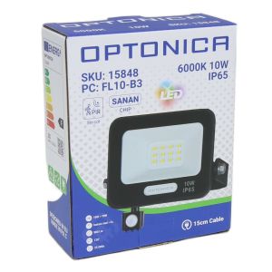 LED Bouwlamp 10W 6000K zwart + sensor - Afbeelding 2
