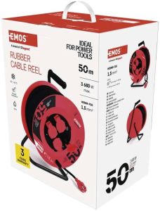 Kabelhaspel H05 3x1,5qmm 50m zwart/rood IP44 - Afbeelding 2