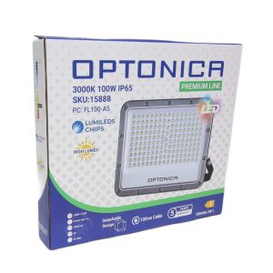 LED Bouwlamp 100W 3000K zwart - premium - Afbeelding 2