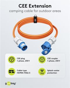 CEE verlengsnoer 10m 16A 3x2,5qmm H07 IP44 - Afbeelding 2