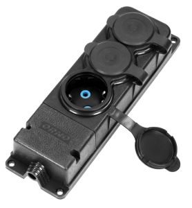 SWD Tafelcontactdoos PROF zwart IP44 3V met kleppen - Afbeelding 2