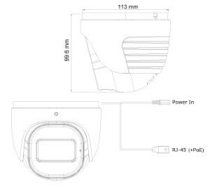 IP Camera dome 8Mpix 12V IR-led 2.8-12mm M-zoom VF - Afbeelding 2