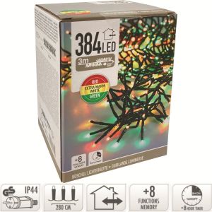 Clusterverlichting 384 LEDS extra warm wit, groen en rood - Afbeelding 2