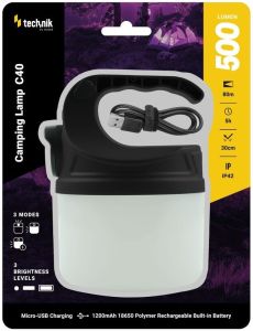 Technik LED campinglamp C40 oplaadbaar 500 lumen - Afbeelding 2