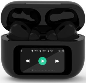 Bluetooth draadloze earbuds + LCD oplaadcase zwart - Afbeelding 2