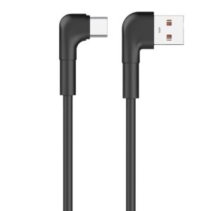 USB - USB-C kabel haaks 1m zwart - Afbeelding 2