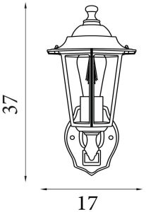 Wandlamp Alex klassiek E27 IP44 zwart + sensor - Afbeelding 2