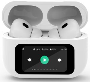 Bluetooth draadloze earbuds + LCD oplaadcase wit - Afbeelding 2