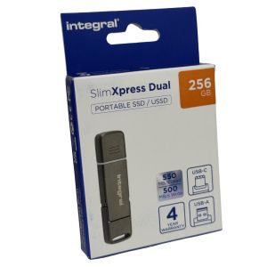 USSD Portable USB + USB-C SSD 256GB metal SlimXpress 3.2 - Afbeelding 2