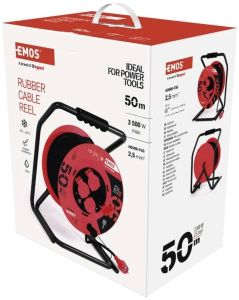 Kabelhaspel H05 3x2,5qmm 50m zwart/rood IP44 - Afbeelding 2