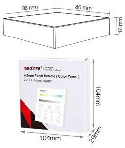 CCT draadloze opbouw schakelaar 2.4G 4-zones wit - Afbeelding 2