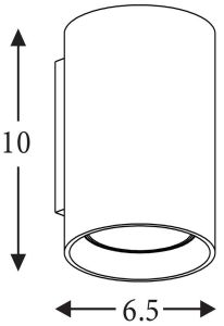 Wandlamp Cyls down GU10 IP20 wit - Afbeelding 2
