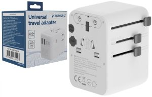 Reisstekker internationaal universeel wit + USB lader 70W PD - Afbeelding 2