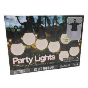 Feestverlichting 20 lampen G50 warmwit mat koppelbaar - Afbeelding 2