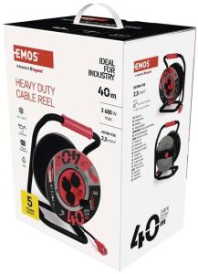 Kabelhaspel prof H07 3x2,5qmm 40m zwart/rood IP44 - Afbeelding 2