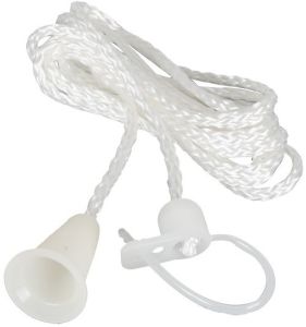 Trekkoord wit met witte knop 150cm - Afbeelding 2