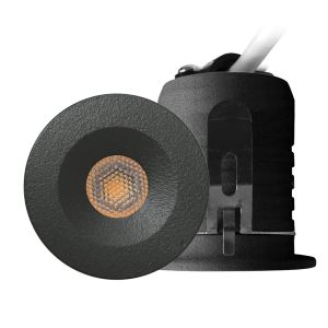 LED mini inbouwspot 3W 2700K 35mm 30gr rond vast antraciet - Afbeelding 2