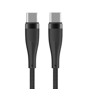 USB-C - USB-C kabel 1m zwart omvlochten 100W - Afbeelding 2