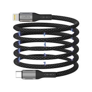USB-C - Lightning kabel 1m zwart omvlochten magnetic 27W - Afbeelding 2