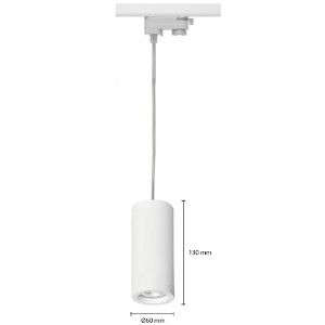 Railspot 3-fase hanglamp met GU10 fitting wit - Afbeelding 3