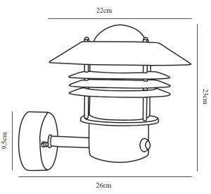 Wandlamp Vejers E27 zwart IP44 + sensor - Afbeelding 3