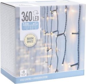 Icicle light 360 LEDS warm wit 1200x52cm IP44 Controller - Afbeelding 3