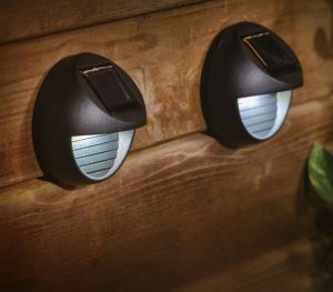 LED Solar wandlamp 8cm set a 2 stuks warmwit - Afbeelding 3