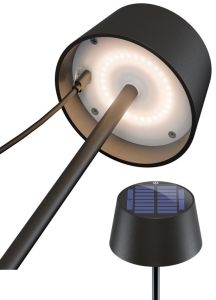 LED Solar Tafellamp 2W 3000K touch zwart - Afbeelding 3