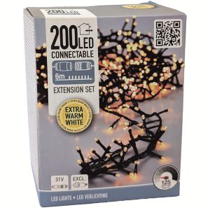 Connectable clusterverlichting 200 LEDS 6m extra warm wit - Afbeelding 3
