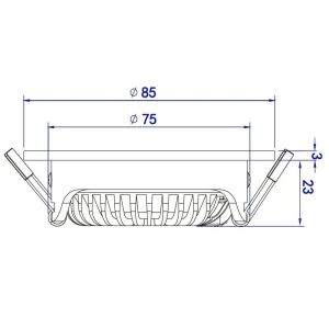 LED inbouwspot 5W DimToWarm 85mm 36gr vierkant verstelbaar zwart - Afbeelding 3