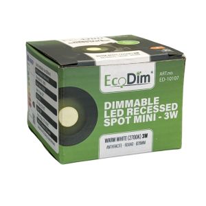 LED mini inbouwspot 3W 2700K 35mm 30gr rond vast antraciet - Afbeelding 3